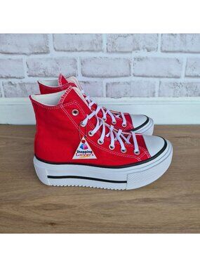 Converse Chuck Taylor Lift Double Stack Hi Sz 5 Men's shoes Sneaker Red A15542C
